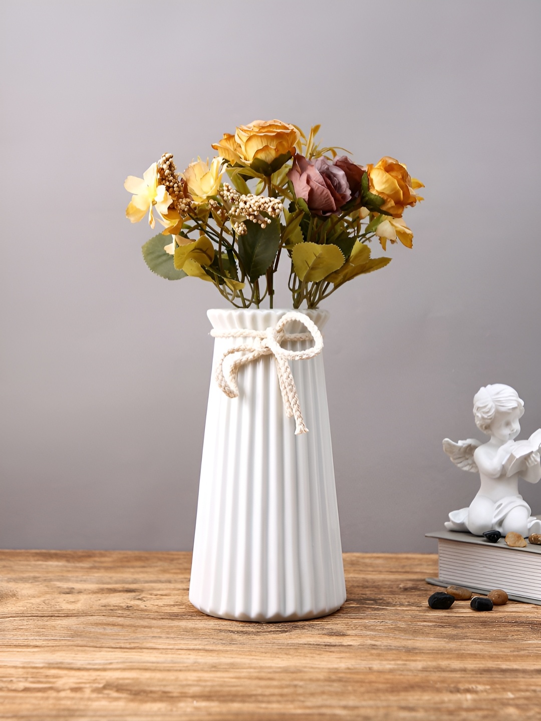 

TAYHAA Yellow & Green 2 Pieces Autumn Artificial Flowers