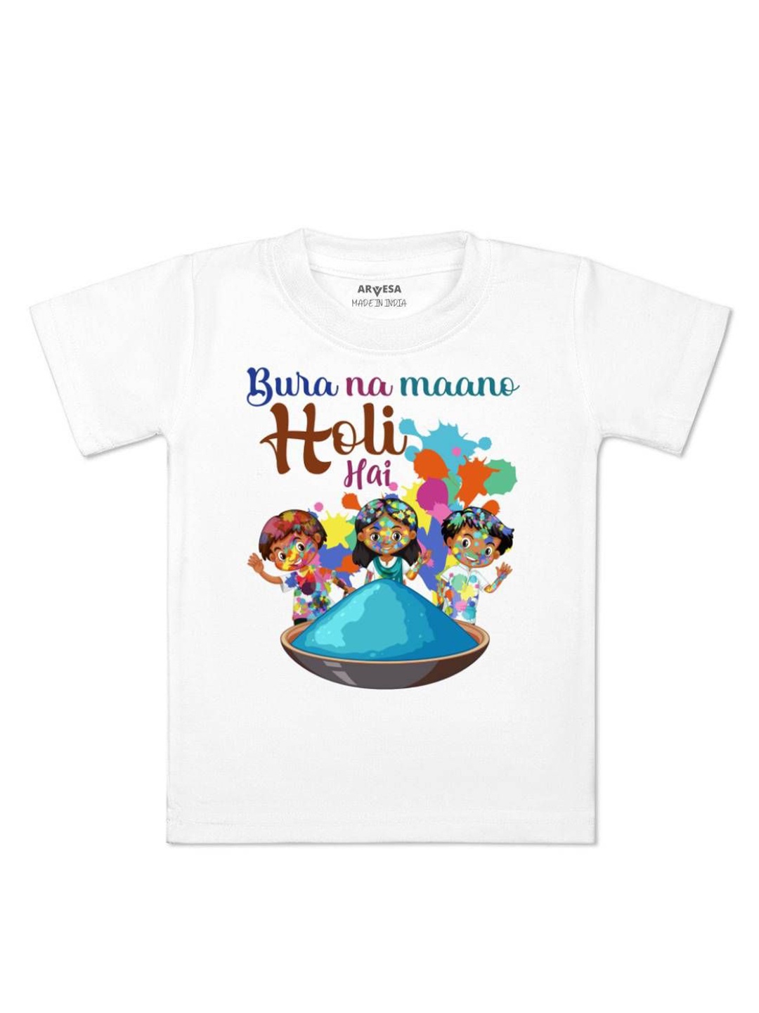 

Arvesa Bura Na Mano Holi Hai Printed Regular Fit Tshirt, White