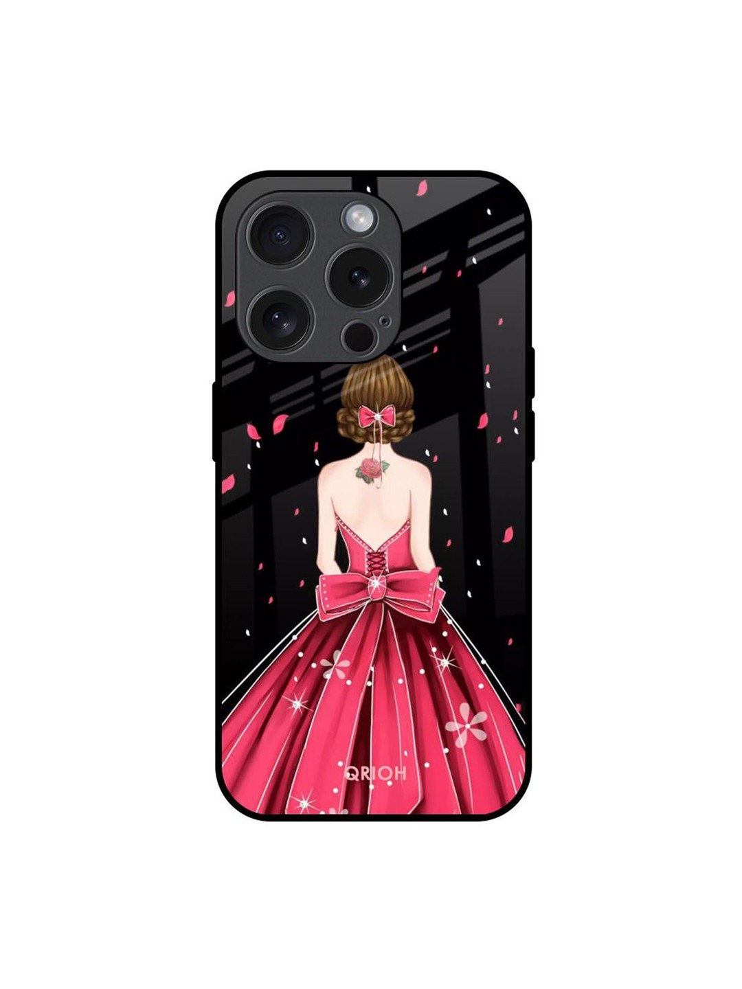 

QRIOH Quirky Printed iPhone 15 Pro Back Case Mobile Accessories, Beige