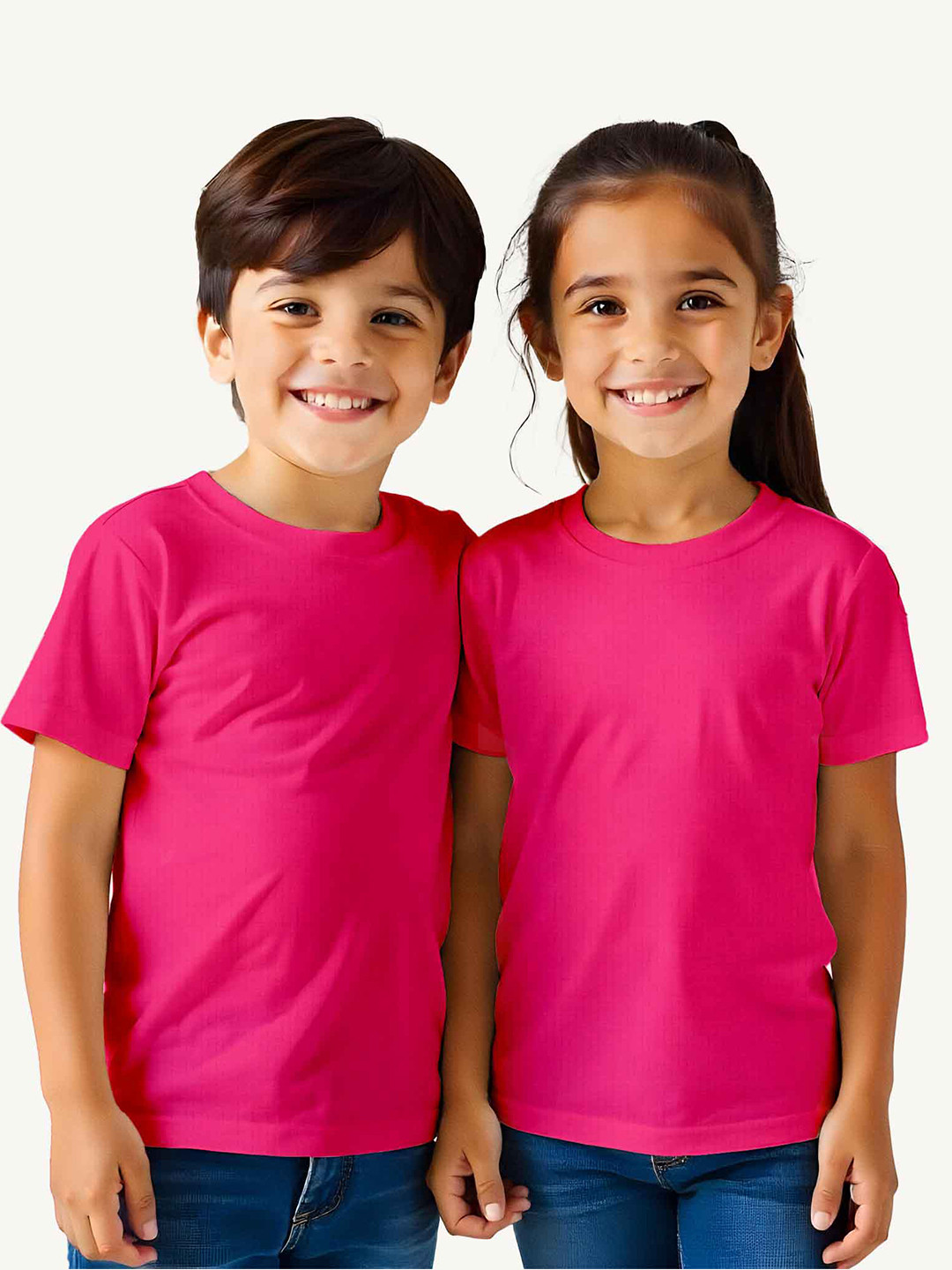 

Guugly Wuugly Boys Solid Round Neck Cotton T-shirt, Pink