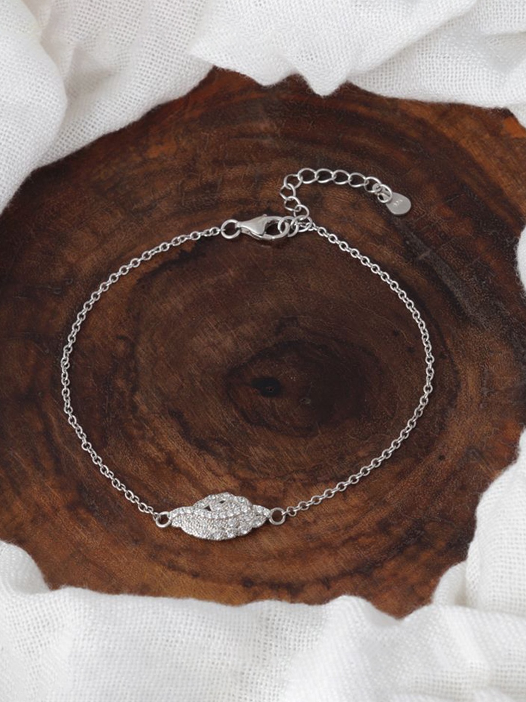 

Tuanz Silver Jewelry Women Sterling Silver Rhodium-Plated Link Bracelet