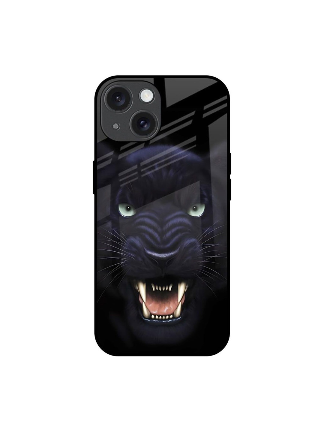 

QRIOH Angry Black Leopard Printed iPhone 15 Back Case