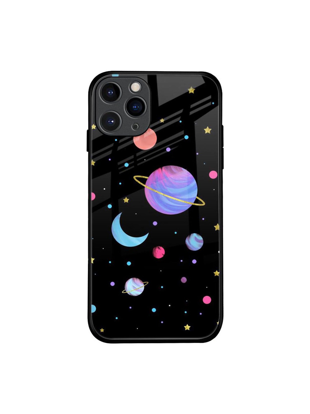 

QRIOH Quirky Printed iPhone 11 Pro Back Case Mobile Accessories, Black