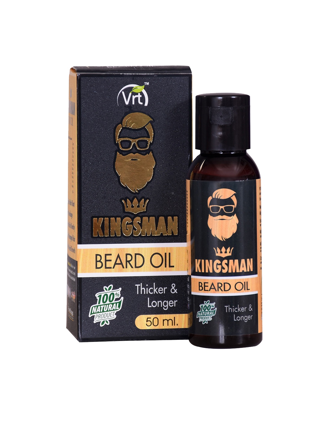 

VRT HERBAL Kingsman Beard Oil With Caster & Coconut Oil - 50 ml, Black