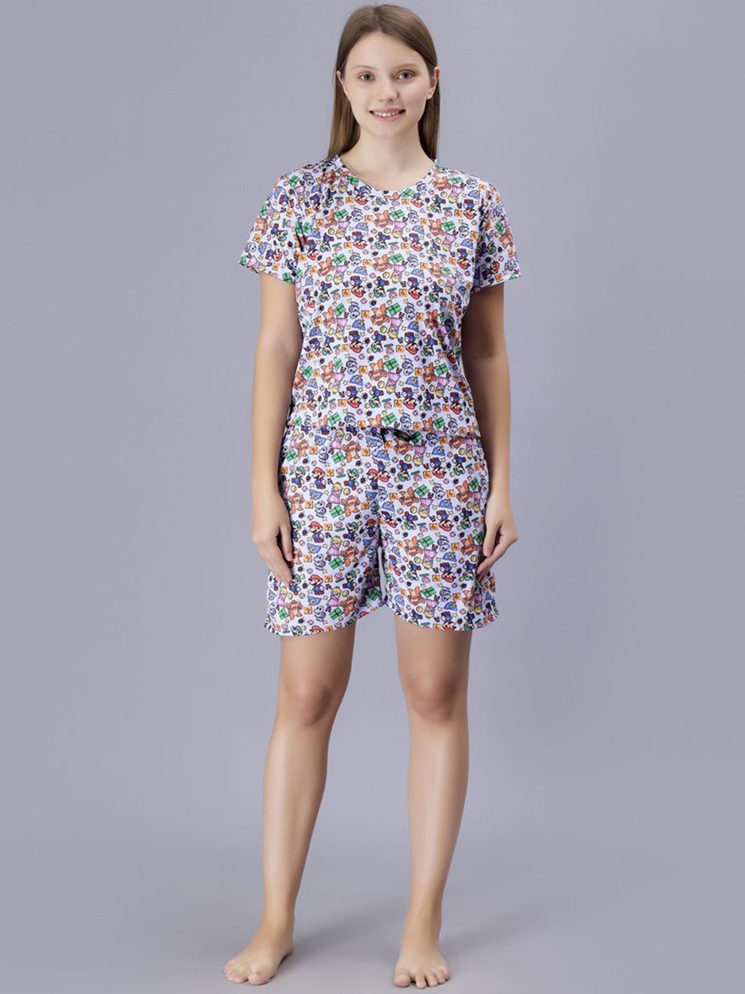 

XPIOX Printed Night Suits, White