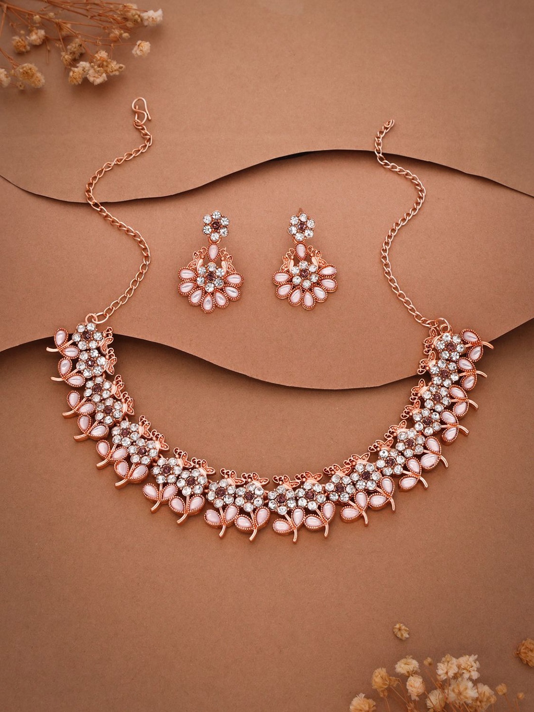 

Lyriss Gold-Plated American Diamond Studded Jewellery Set