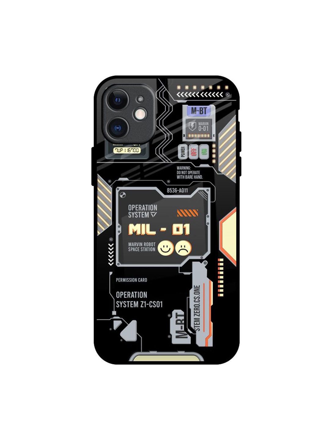 

QRIOH Exposed Parts Printed iPhone 11 Back Case, Black