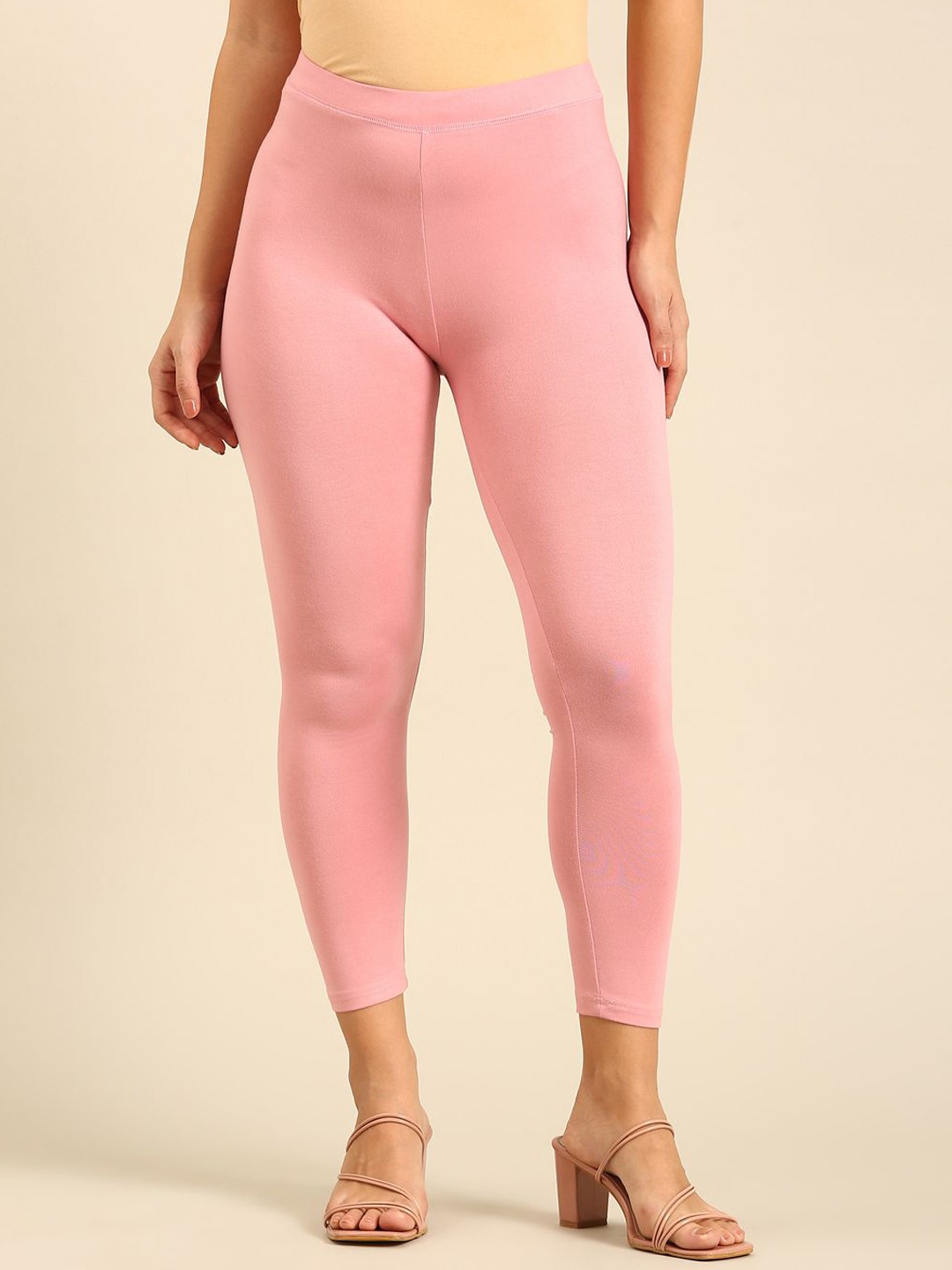 

De Moza Mid-Rise Ankle-Length Leggings, Pink