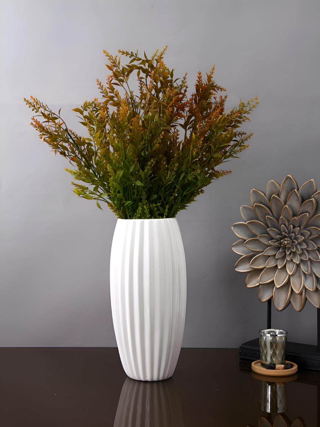 

TAYHAA Brown & Green 2 Pieces Fern Sprays Artificial Flower
