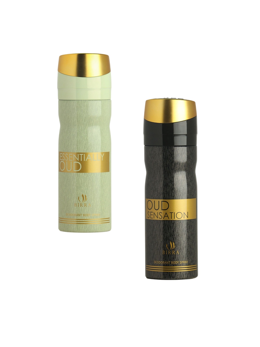 

BIRRA Set Of 2 Oud Sensation & Essentially Oud Deodorant Body Spray - 200 ml Each, Green