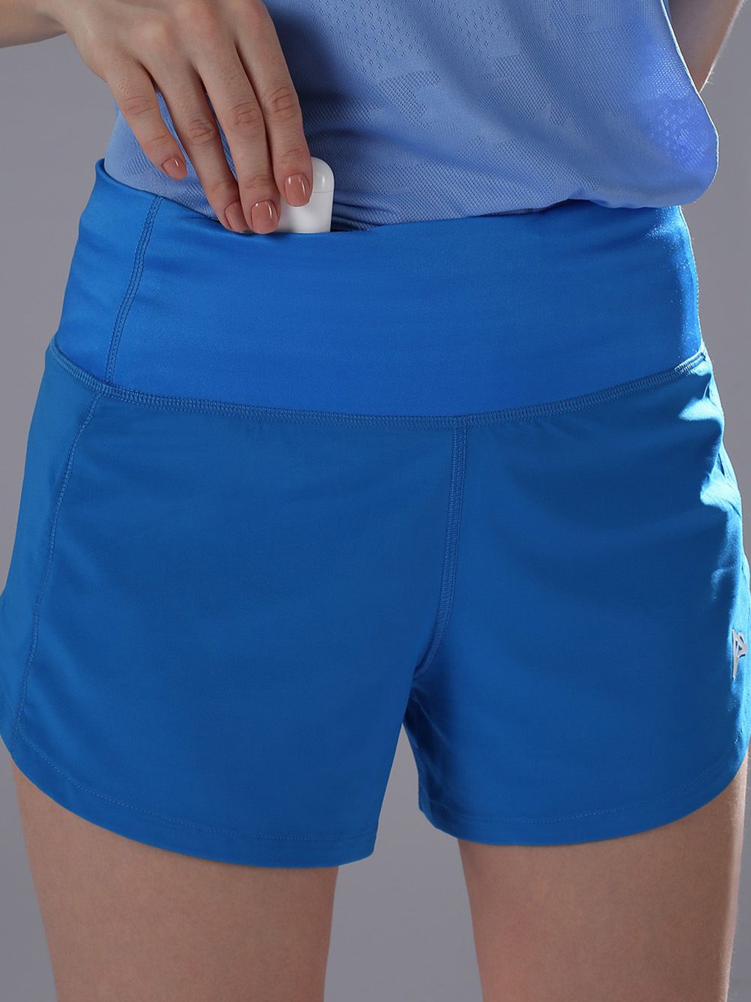 

AGUANTE Women High-Rise Running Sports Shorts, Blue