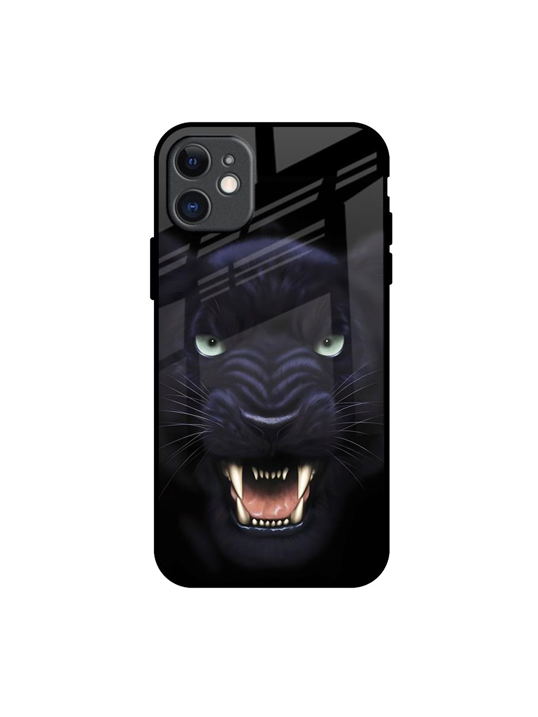 

QRIOH Angry Black Leopard Printed iPhone 11 Back Case