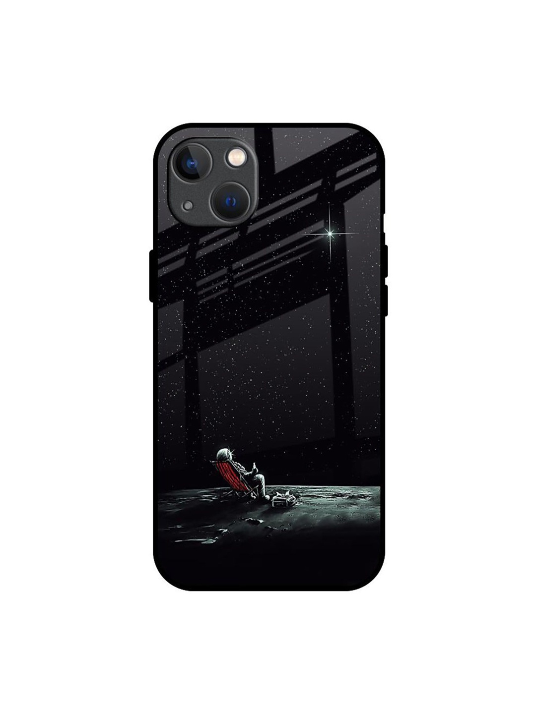 

QRIOH Relaxation Mode On Printed iPhone 13 Back Case, Black