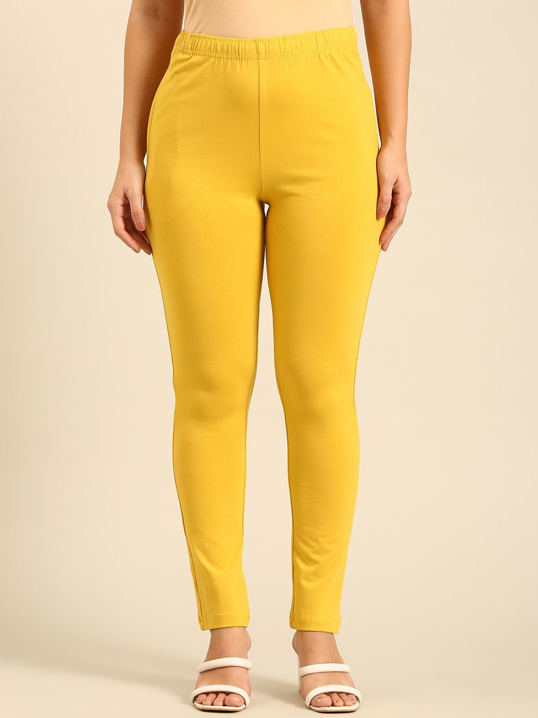 

De Moza Women Slim Fit Trousers, Yellow