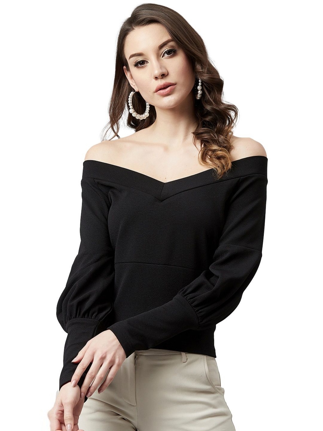 

CORSICA Women V-Neck Pockets T-shirt, Black