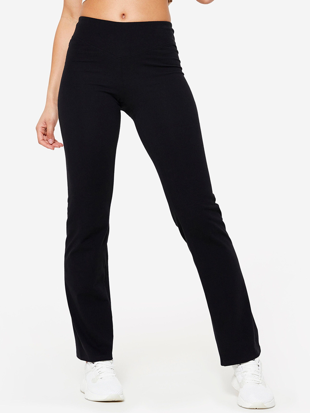 

Domyos By Decathlon Women Flared Ankle Length Tights, Black