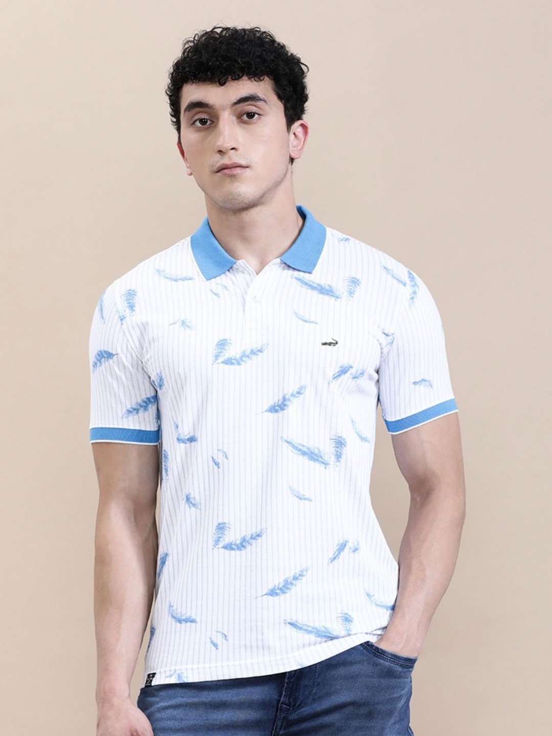 

Crocodile Men Slim Fit AOP T-Shirt, Blue