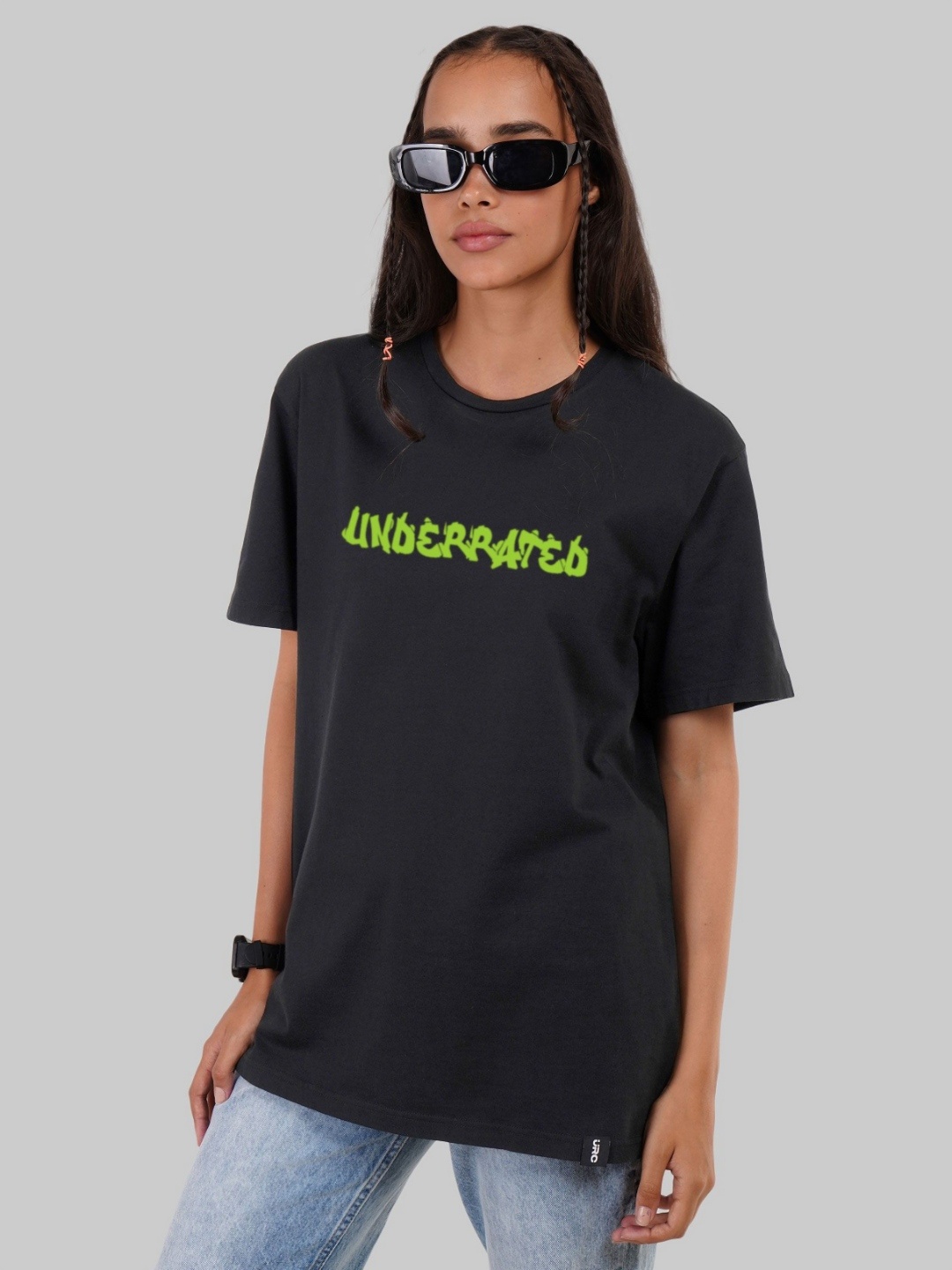 

Underrated Club Women Typography Bio Finish T-shirt, Black