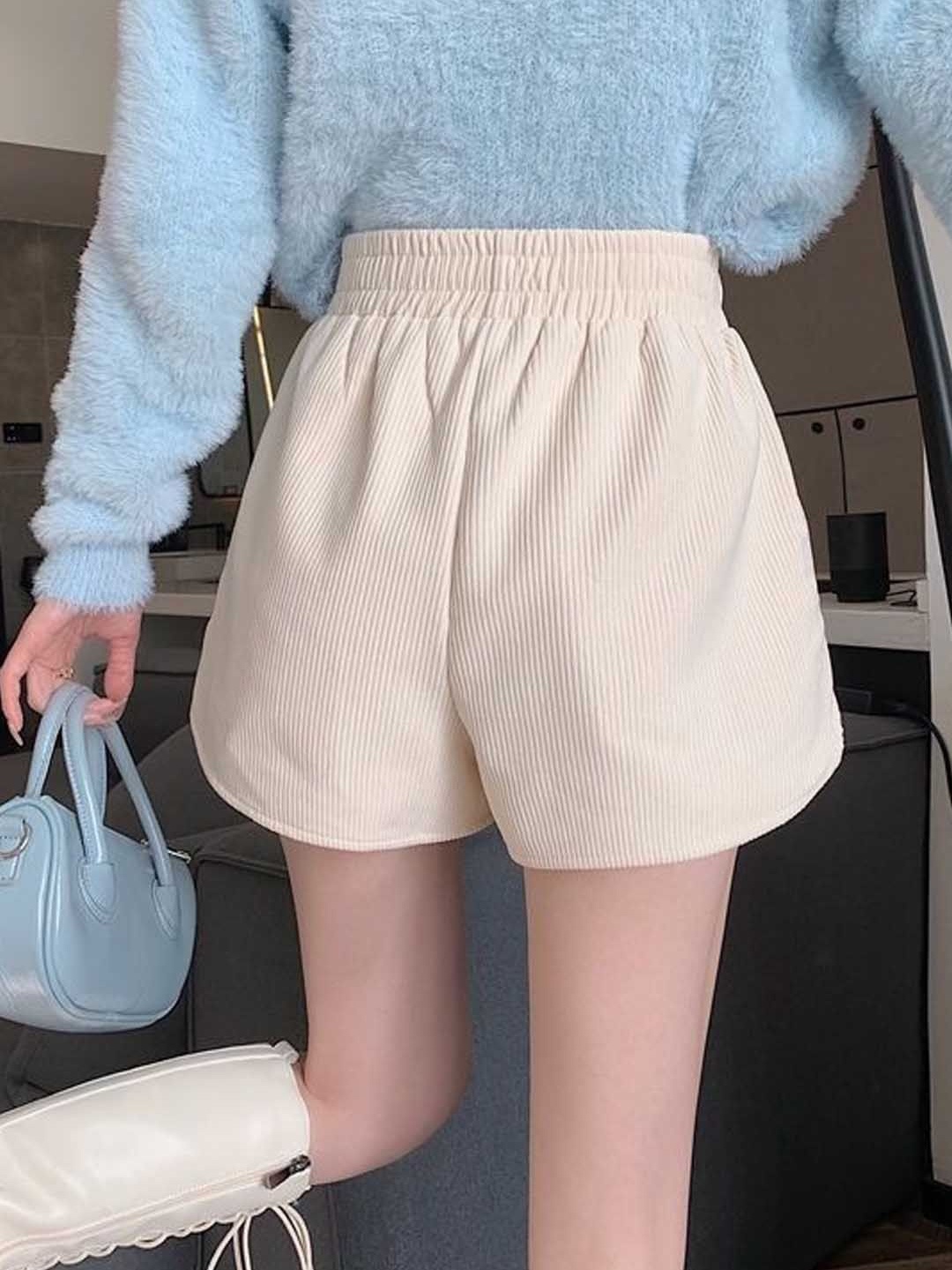 

StyleCast Women Striped Shorts, White