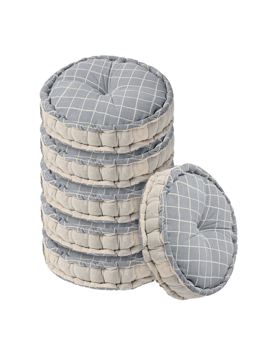 

Kuber Industries Grey 6 Pieces Printed Sitting Chair Cushion Pads