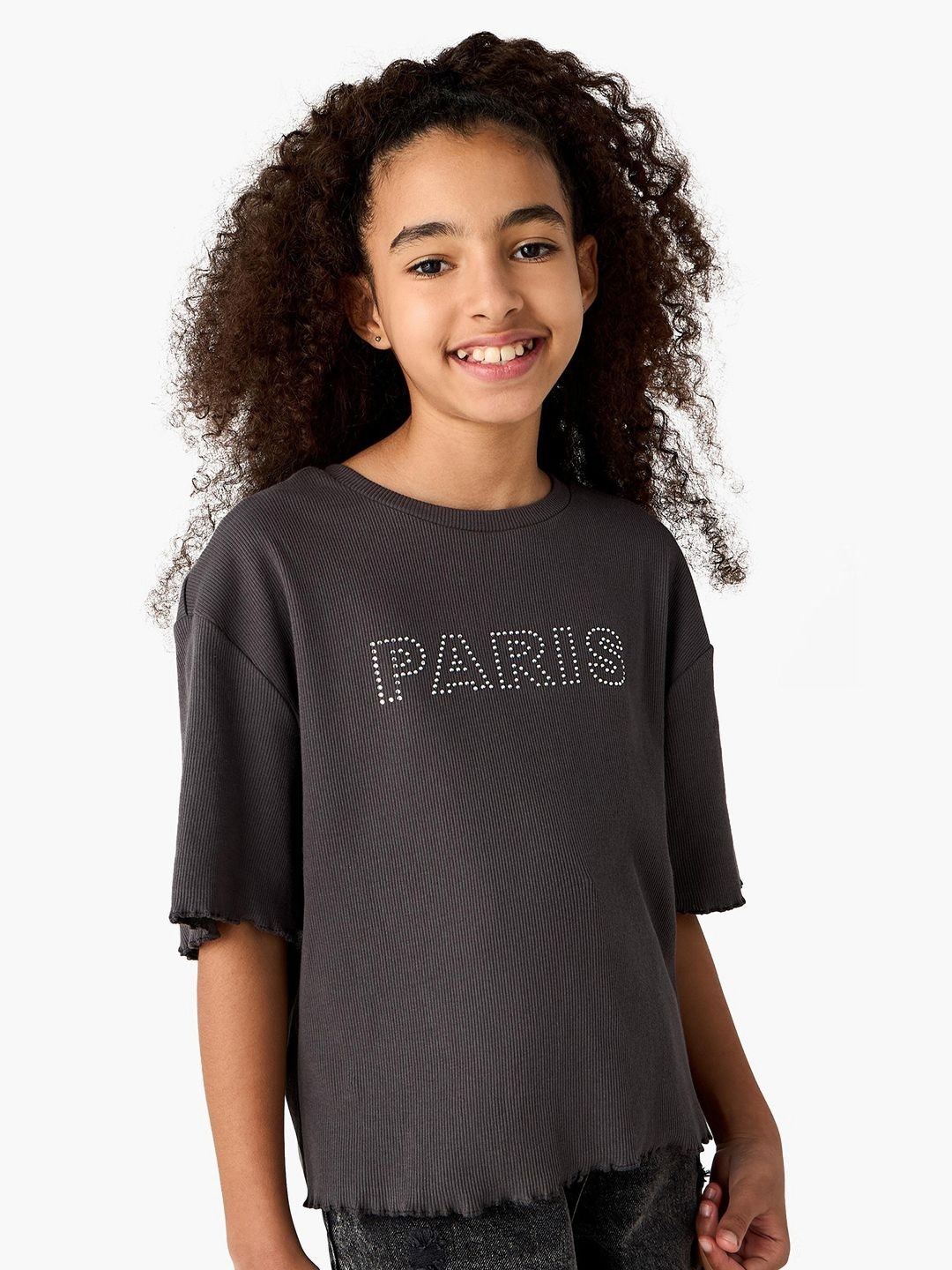

Juniors by Babyshop Girls Typography T-shirt, Grey