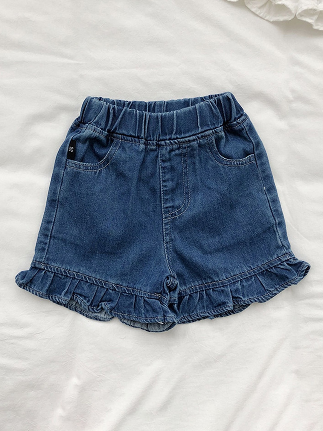 

LULU & SKY Girls Slim Fit Denim Shorts, Blue