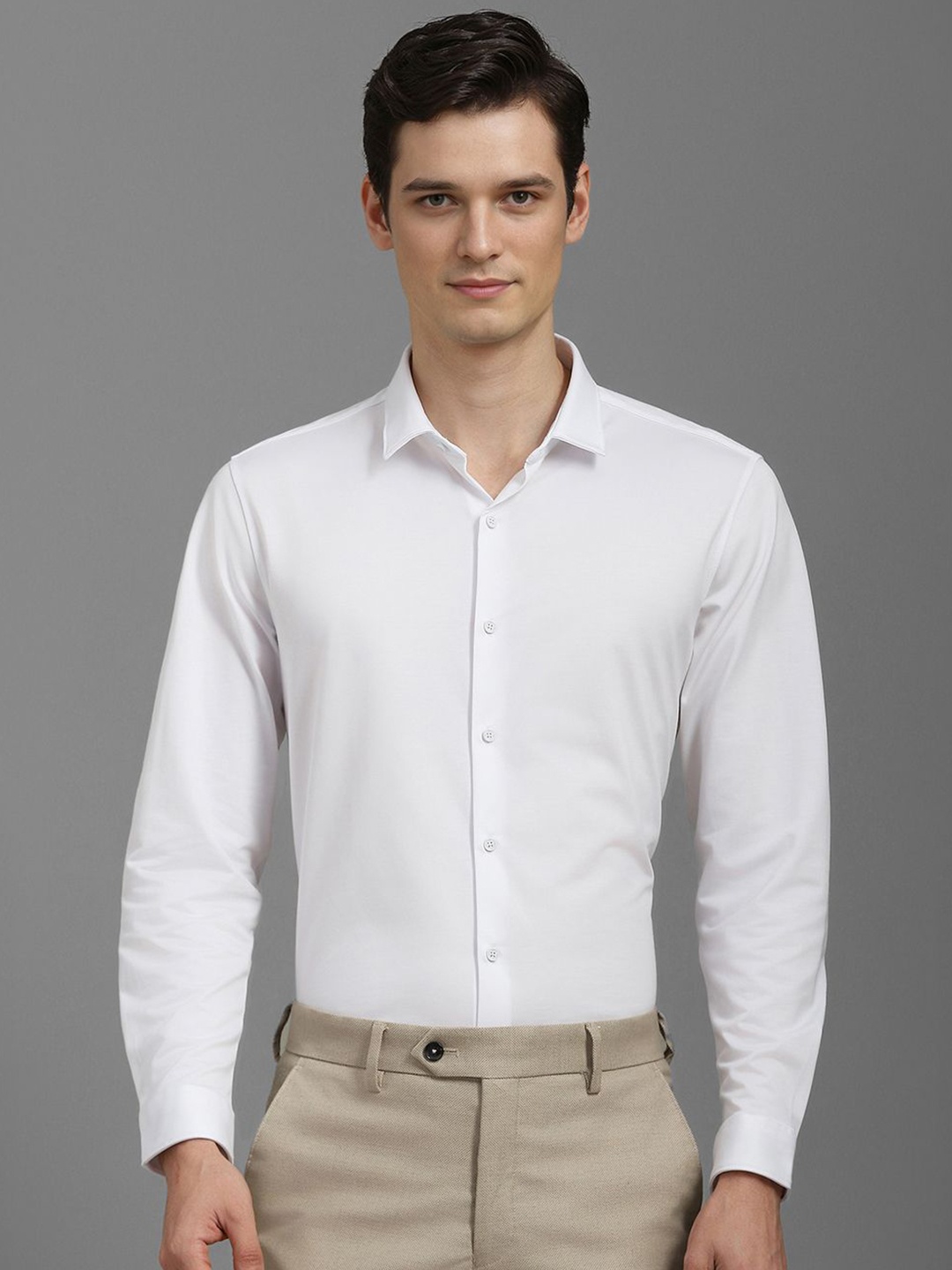 

Louis Philippe Men Slim Fit Opaque Casual Shirt, White