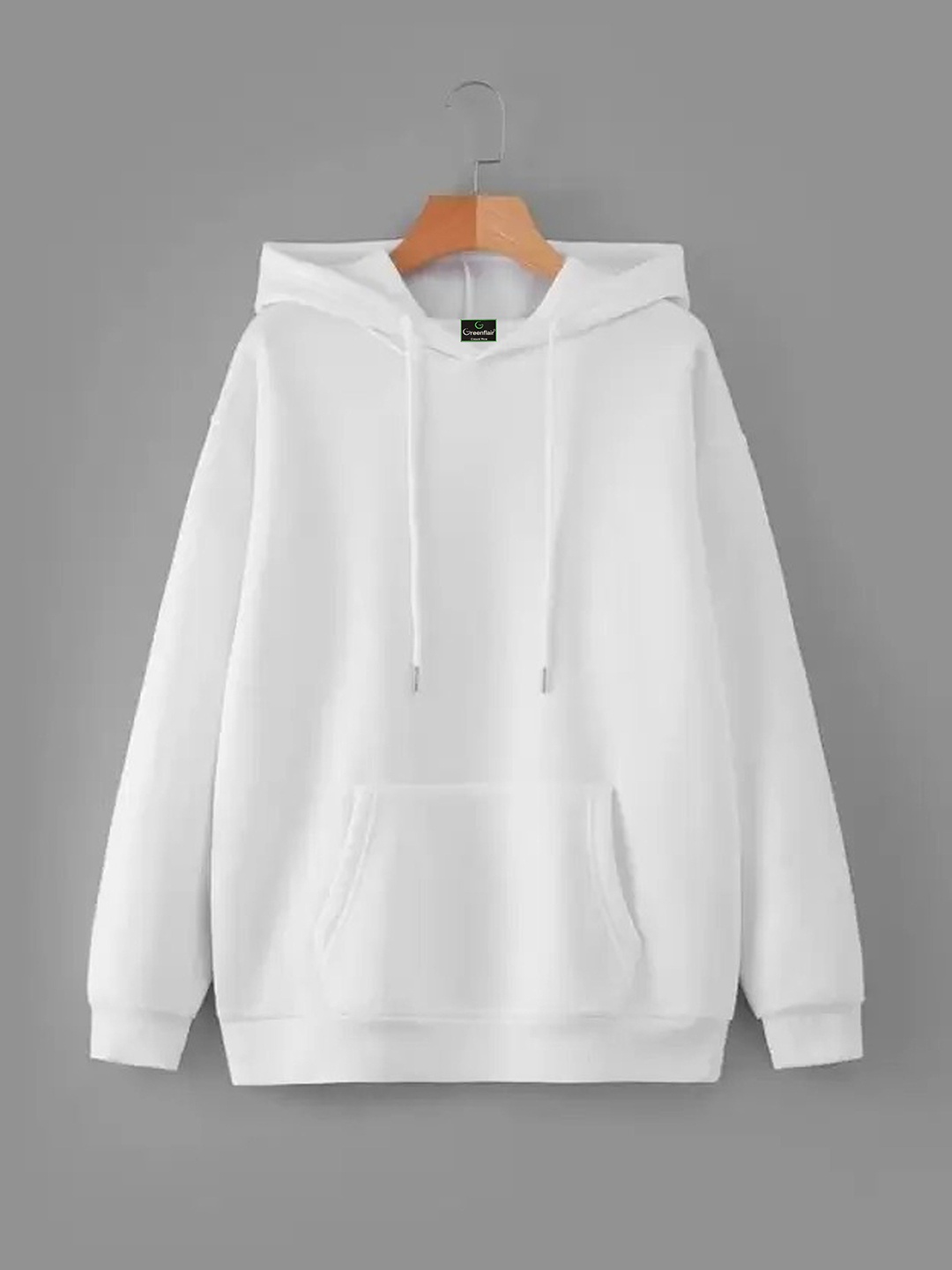 

GREENFLAIR Men Hooded Sweatshirt, White