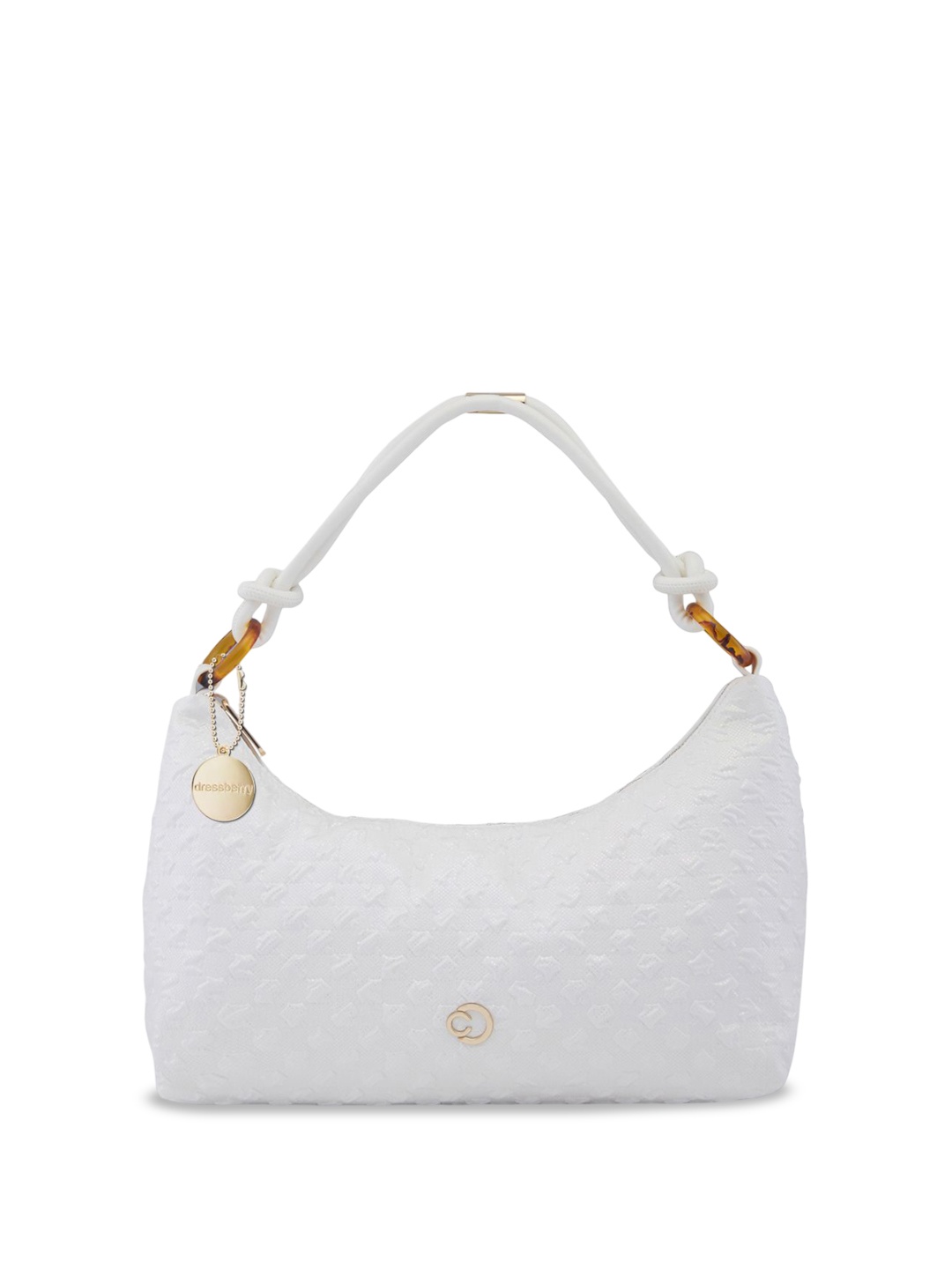 

DressBerry X CAPRESE Half Moon Hobo Bag with Quilted, White