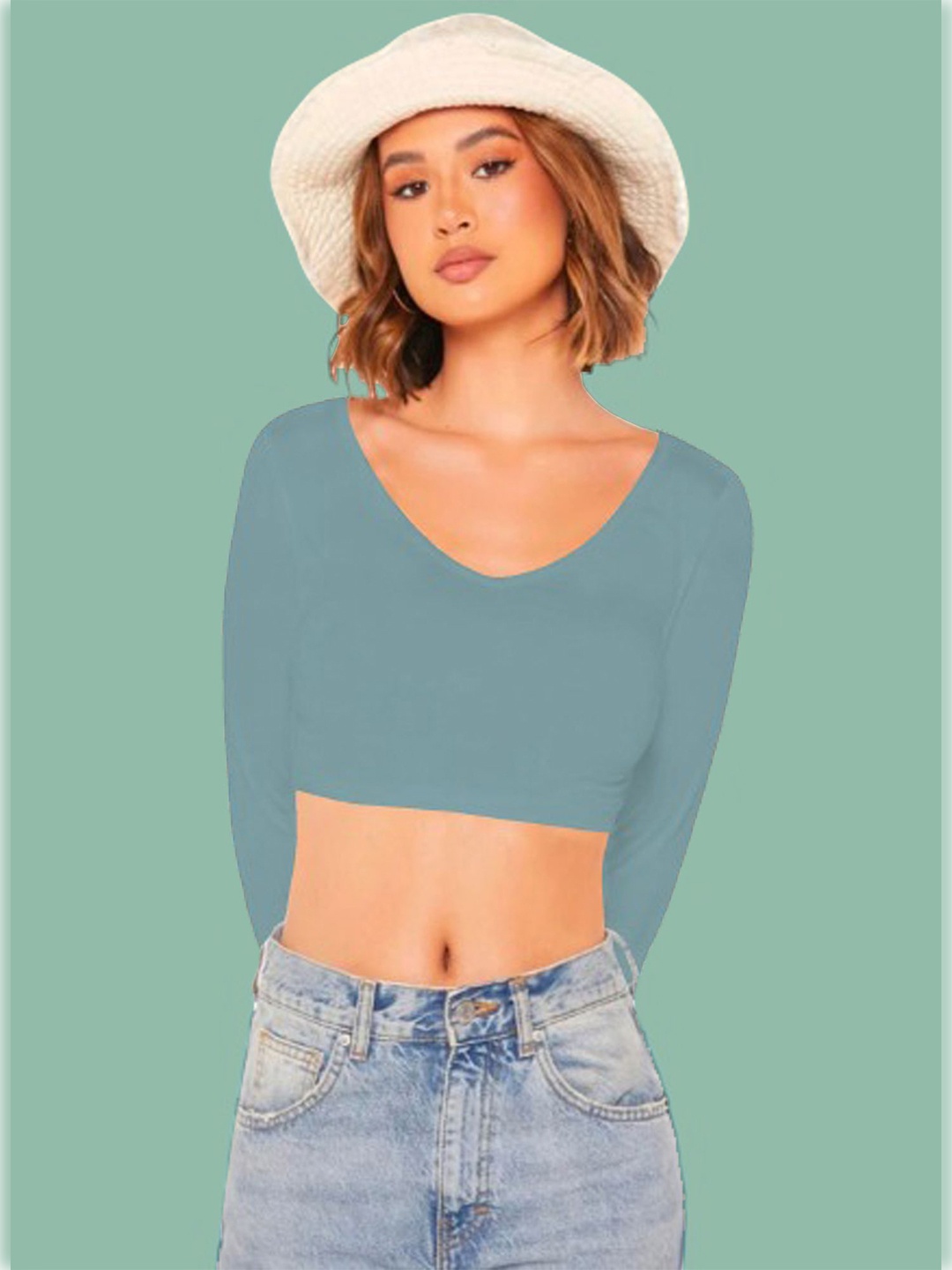 

Dream Beauty Fashion Women Fitted CropTop, Teal