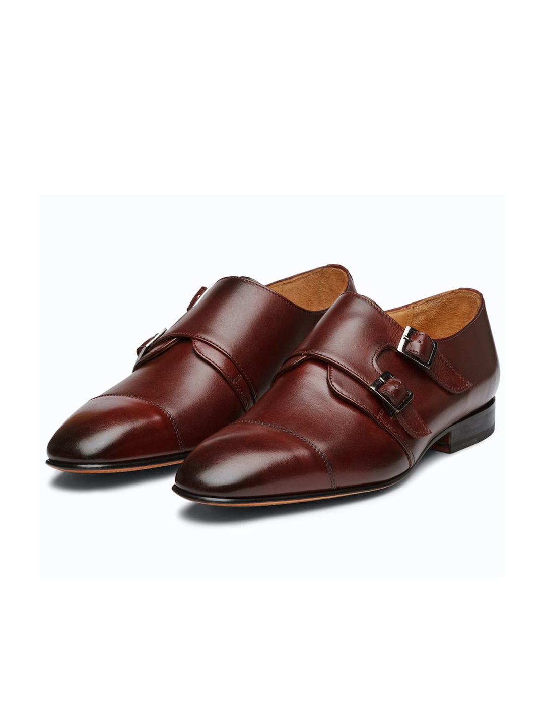 

3DM Lifestyle Men Leather Formal Monk Shoes, Burgundy