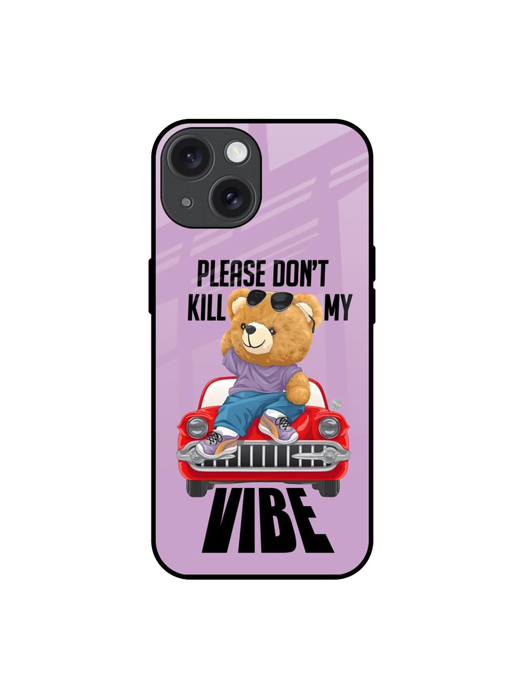 

QRIOH Don't Kill My Vibe Printed iPhone 15 Back Case, Purple