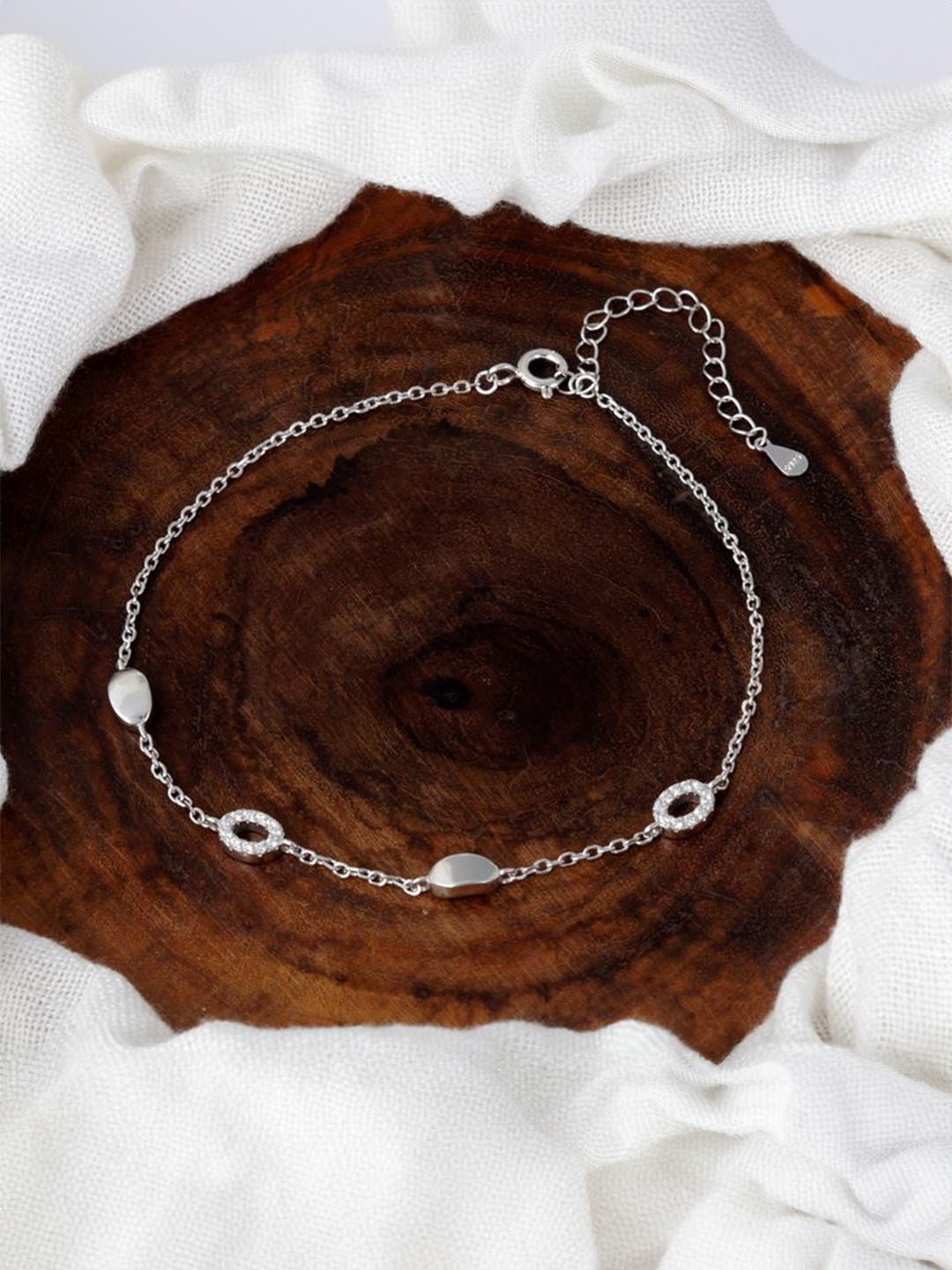 

Tuanz Silver Jewelry Women Sterling Silver Rhodium-Plated Link Bracelet