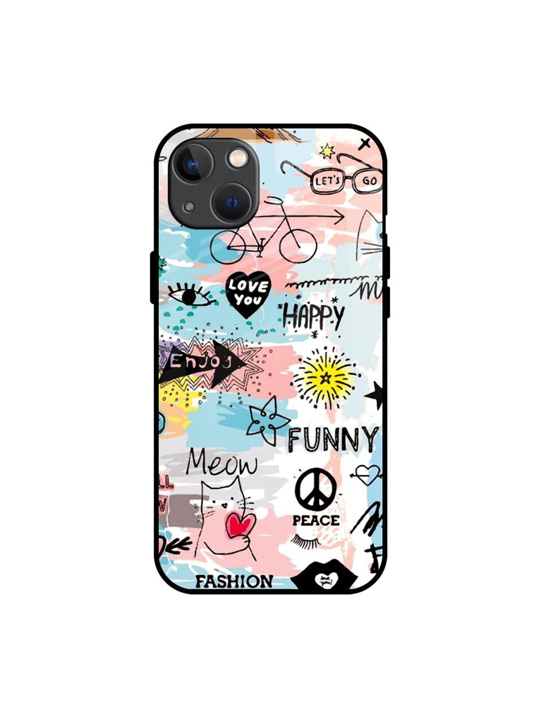 

QRIOH Just For You Printed iPhone 13 Back Case, Blue