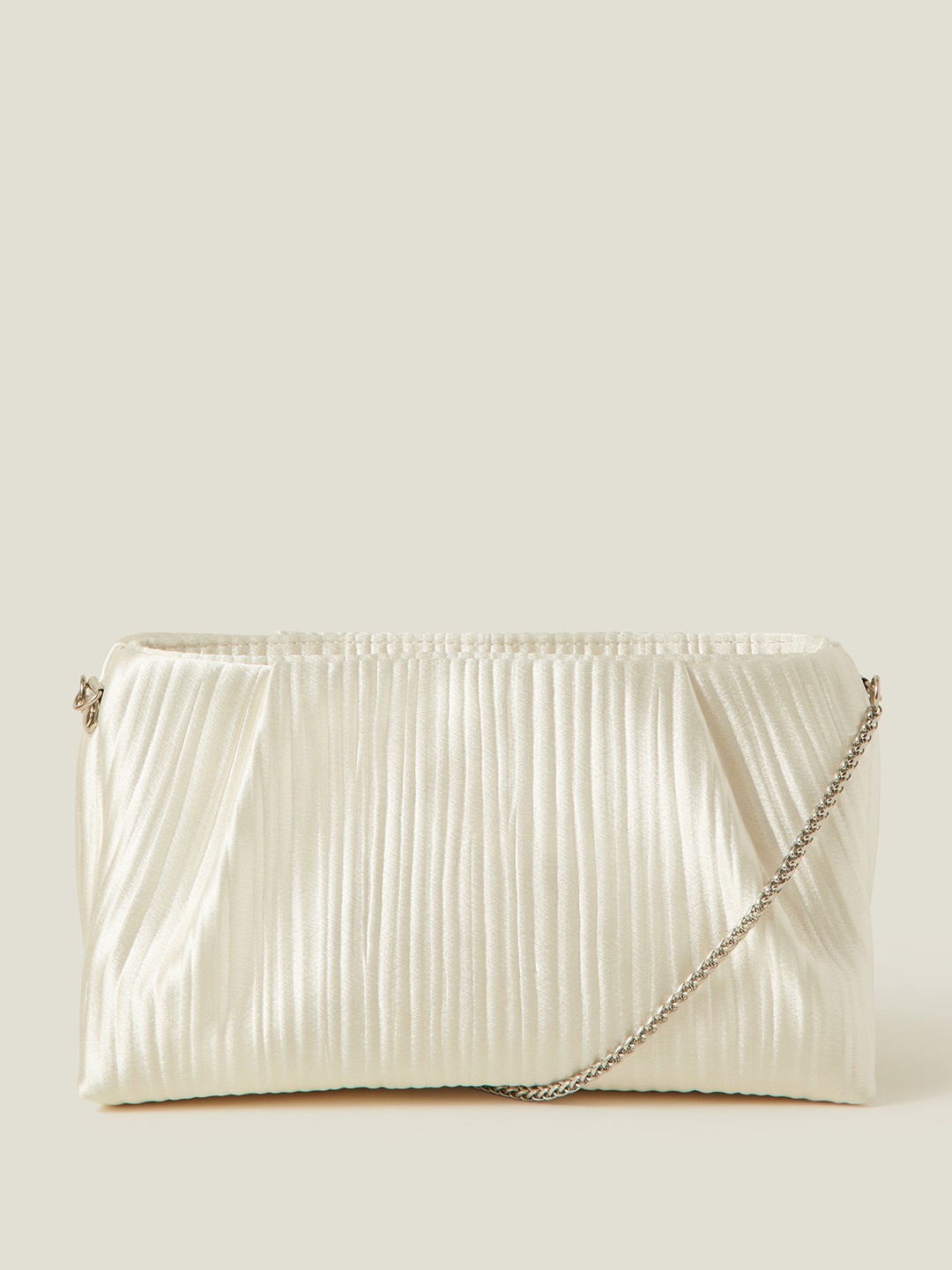 

Accessorize Bridal Pleated Satin Purse Clutch, White