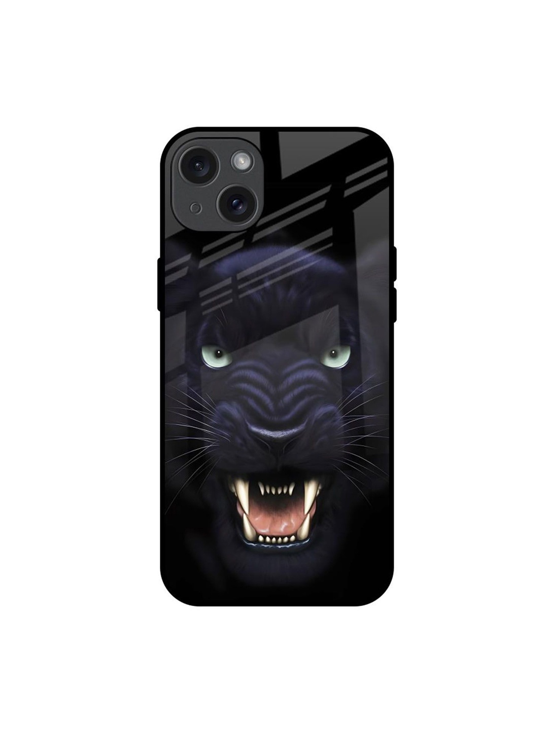 

QRIOH Angry Black Leopard Printed iPhone 15 Plus Back Case