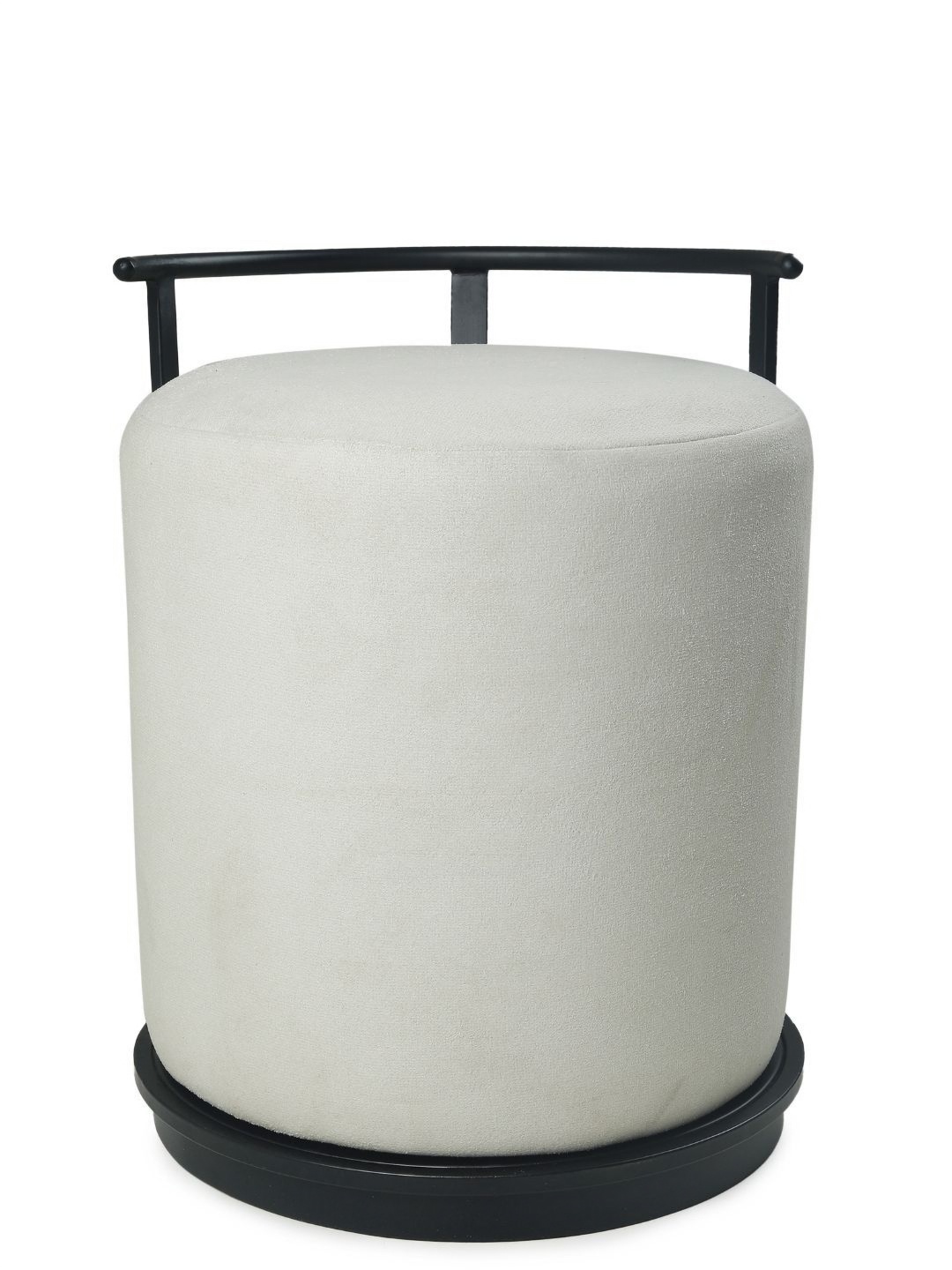 

Blck Homes Off-White & Black Cylindrical With Storage Leo Pouffe Ottoman