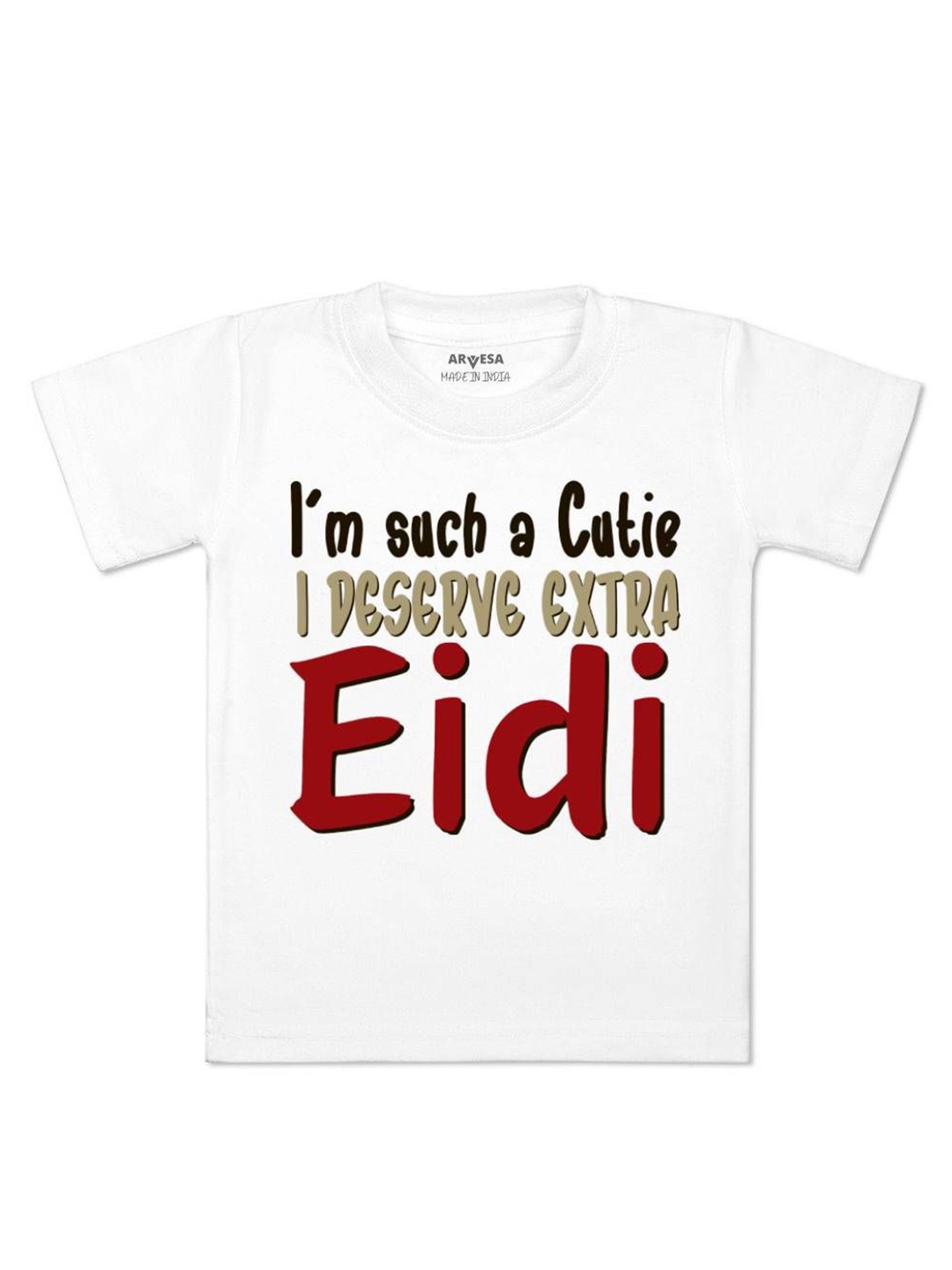 

Arvesa Deserve Extra Eidi Printed Regular Fit Tshirt, White