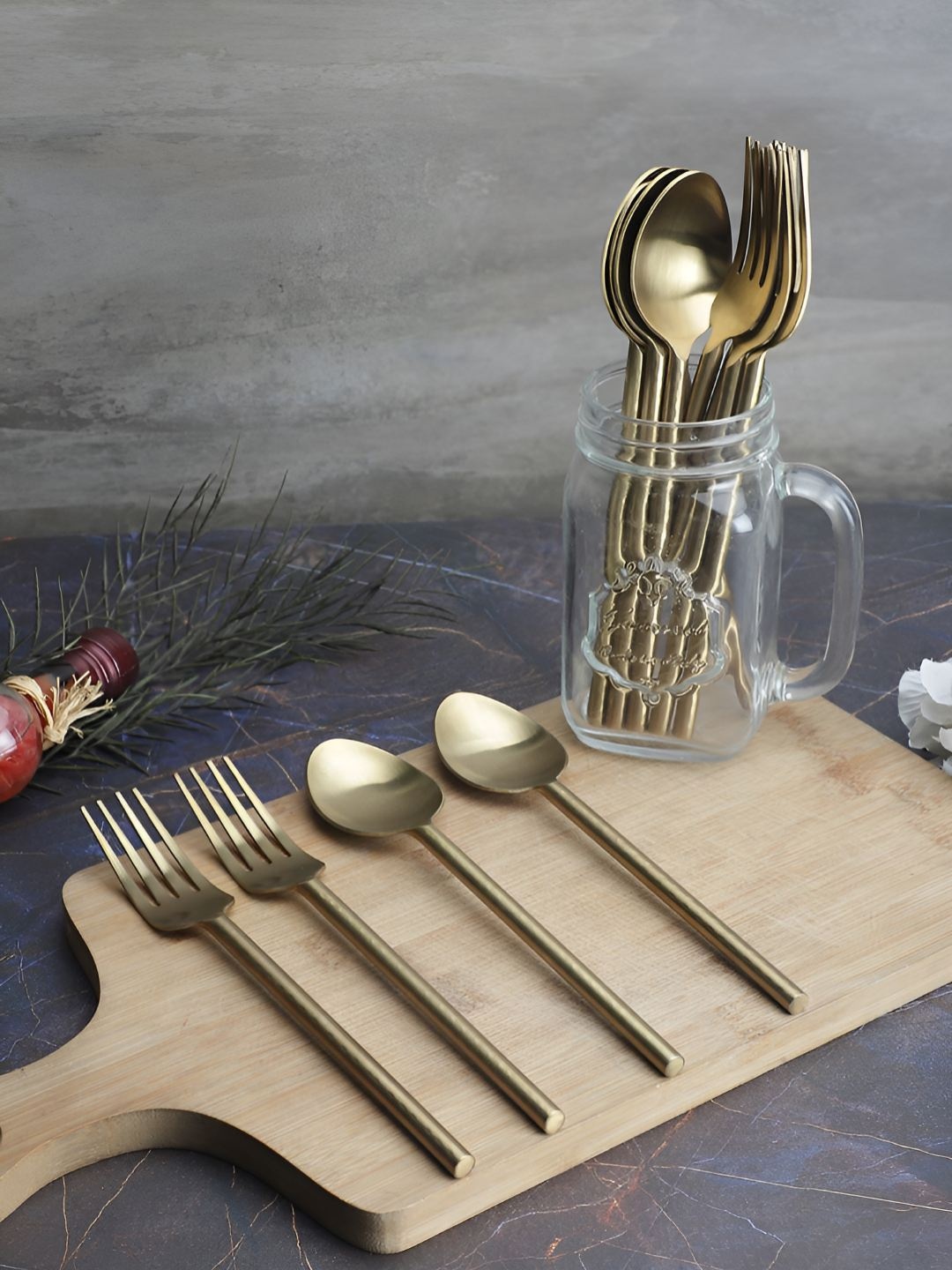 

Myntra Elegant Homes 12 Pieces Gold-Toned Stainless Steel Cutlery Set