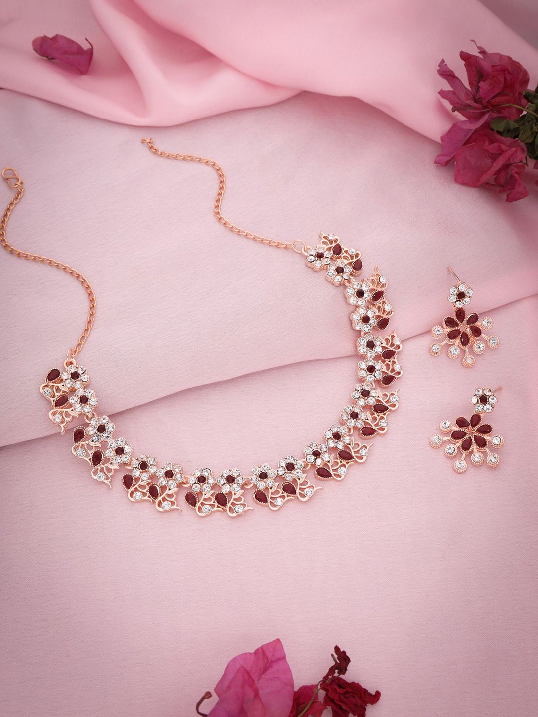 

Lyriss Gold-Plated American Diamond Studded Jewellery Set