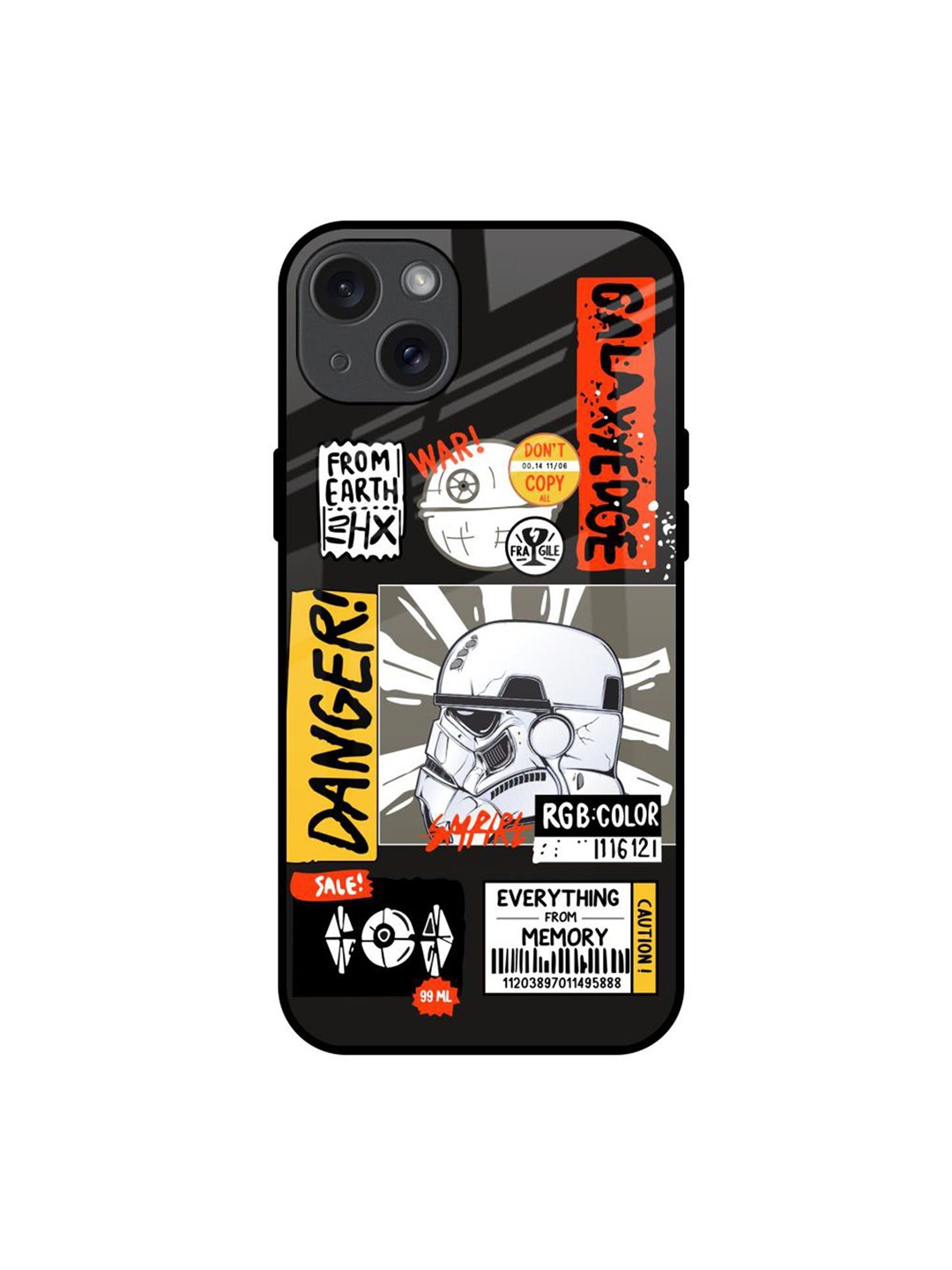 

QRIOH Galaxy Edge Printed iPhone 15 Plus Back Case, Black
