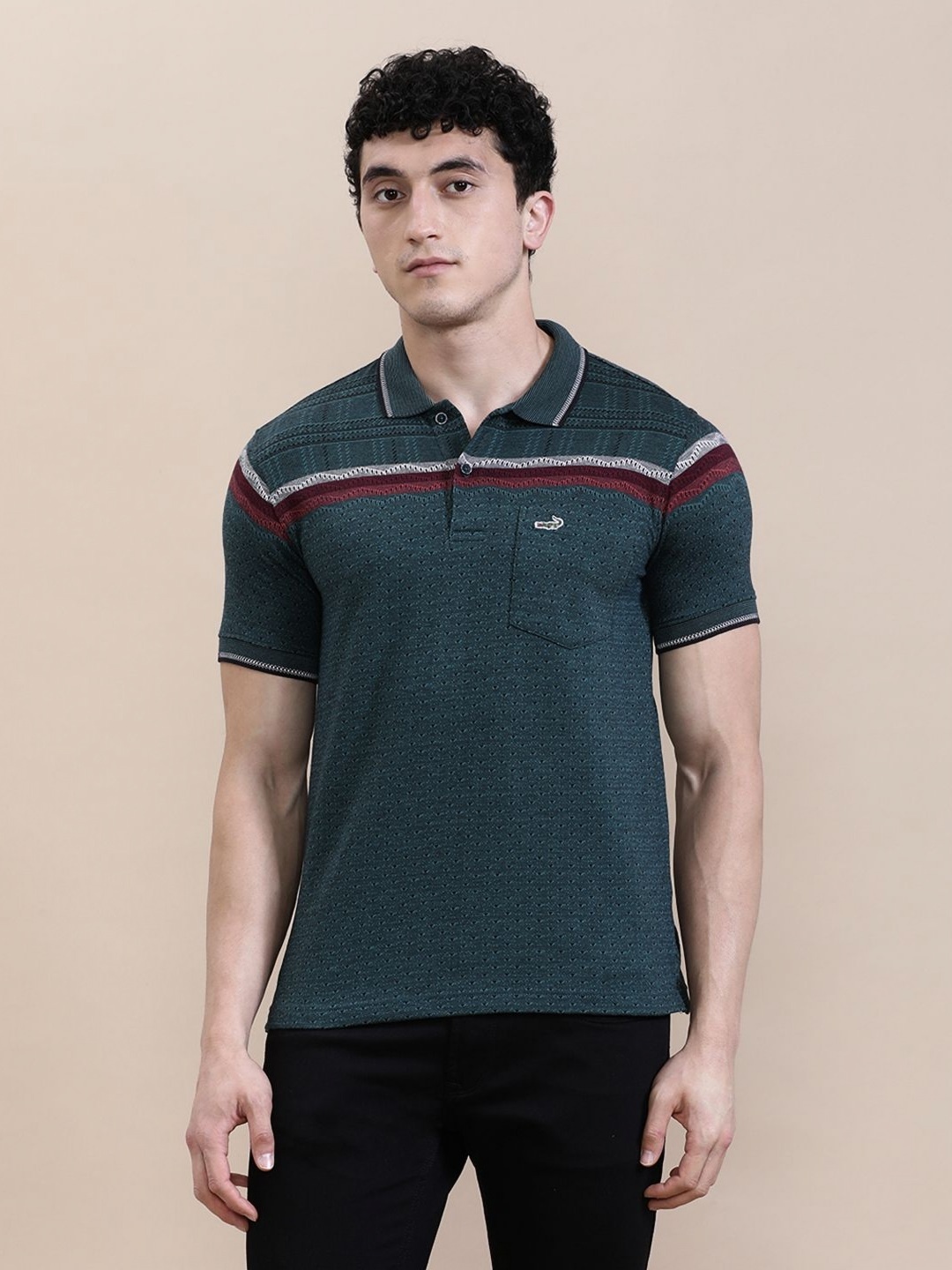

Crocodile Men Slim Fit Striper T-Shirt, Green