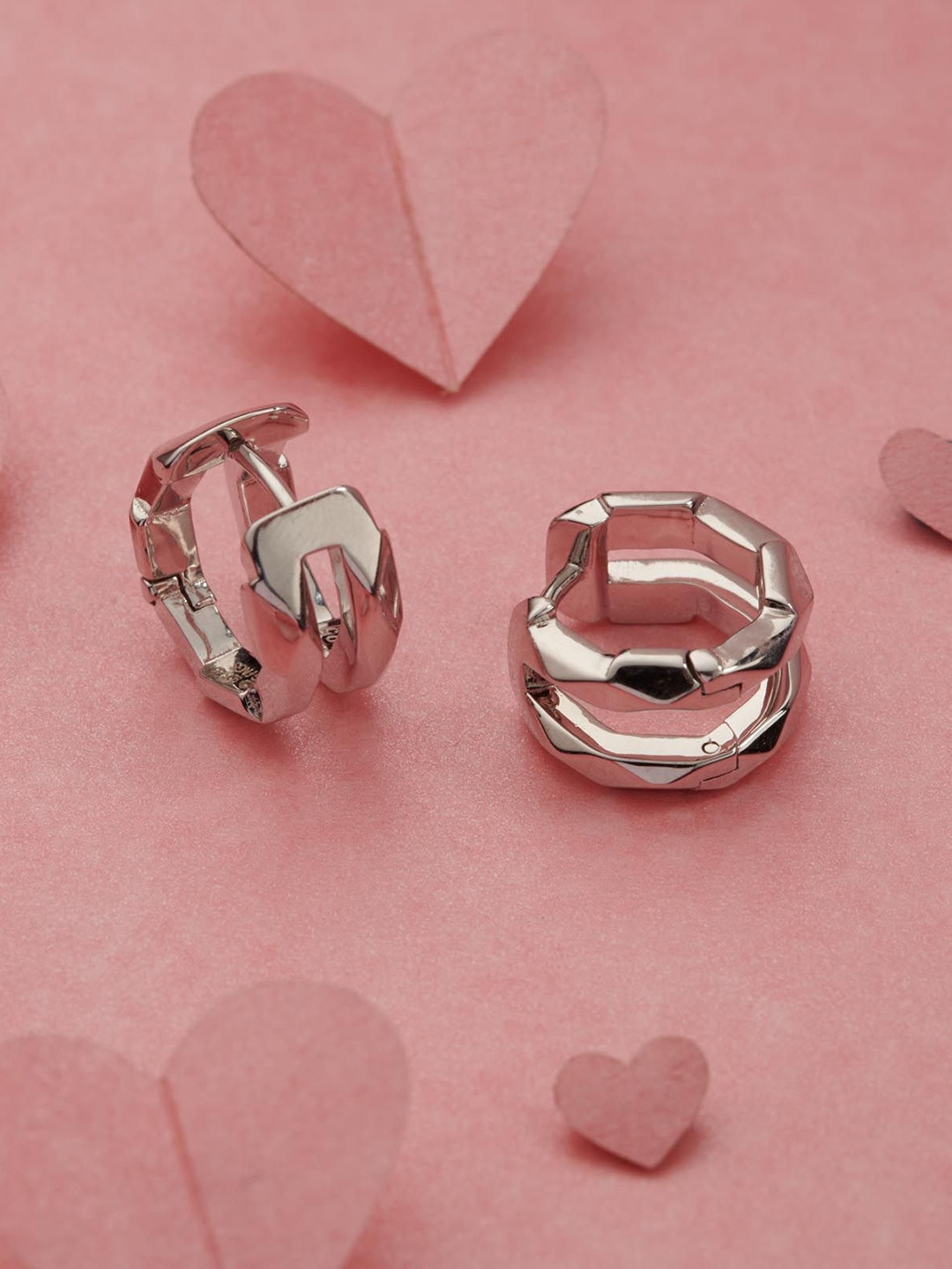 

Gargi by P. N. Gadgil & Sons 92.5 Sterling Silver Contemporary Hoop Earrings