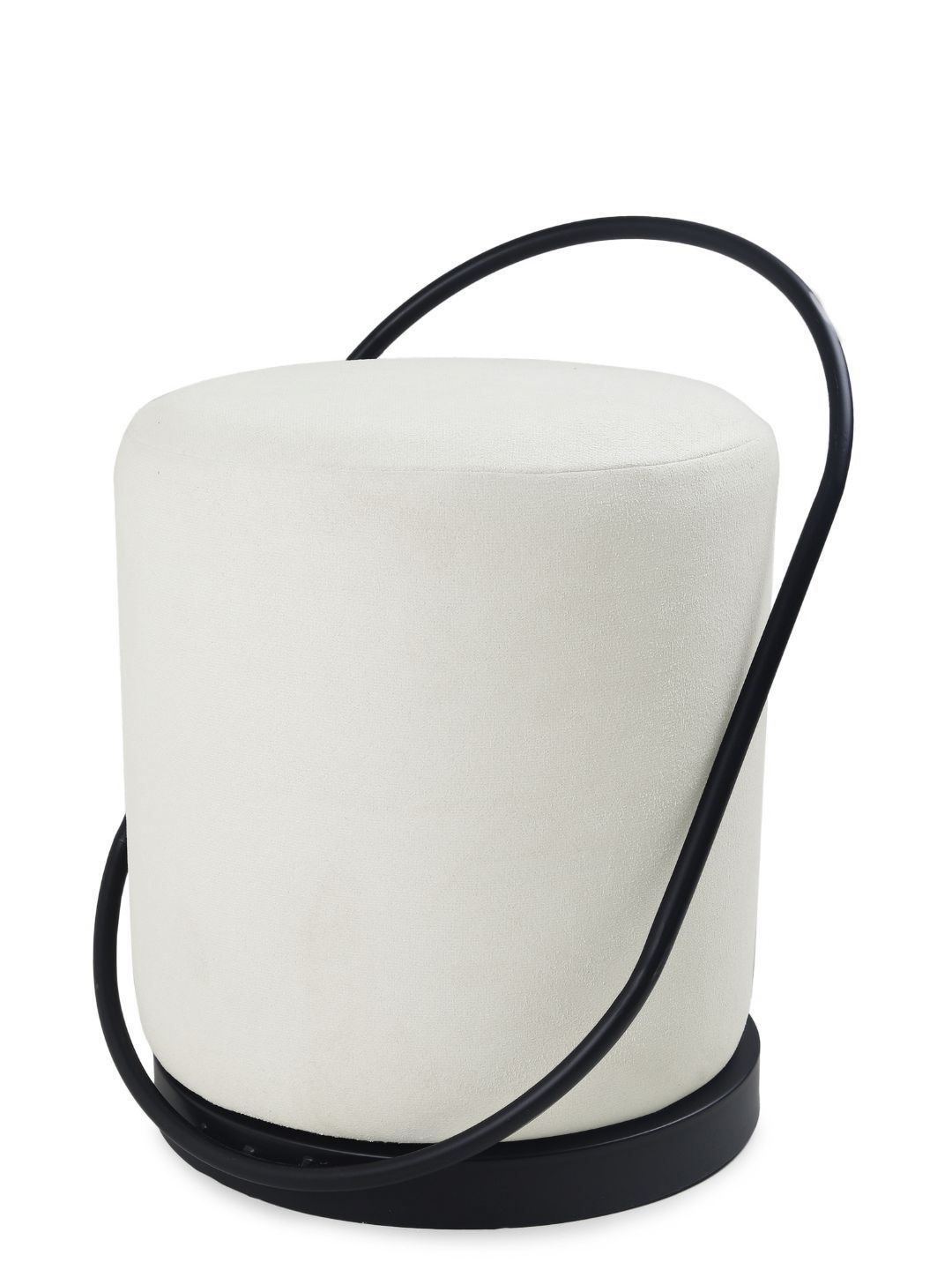 

Blck Homes Off-White & Black Bennett Pouffe Cylindrical Ottoman