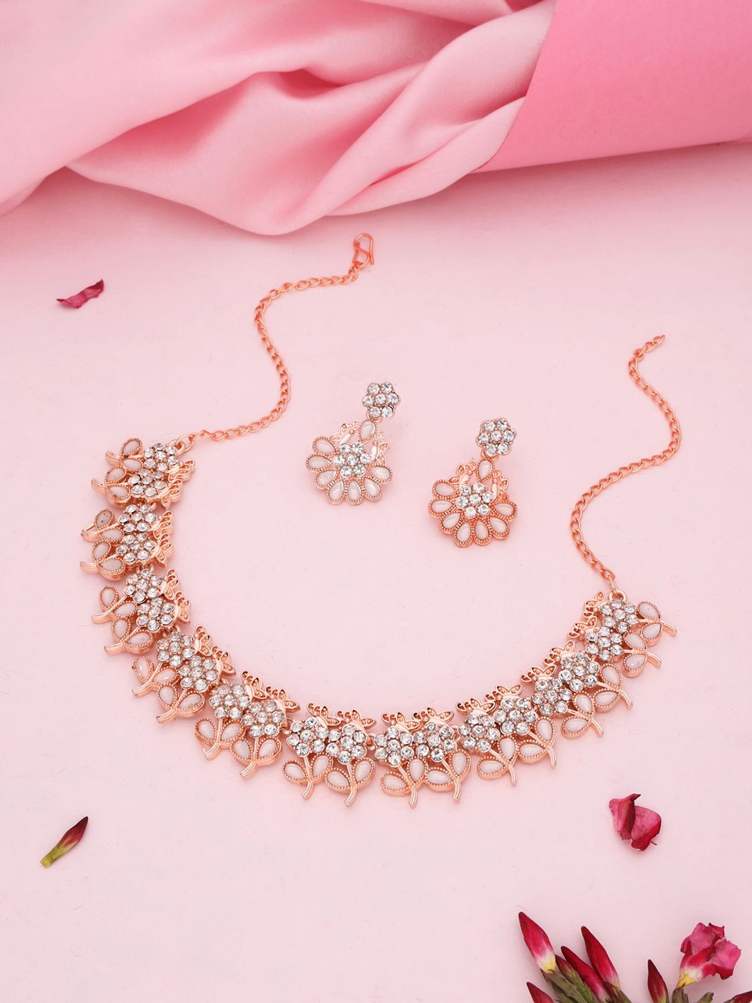 

Lyriss Gold-Plated American Diamond Studded Jewellery Set