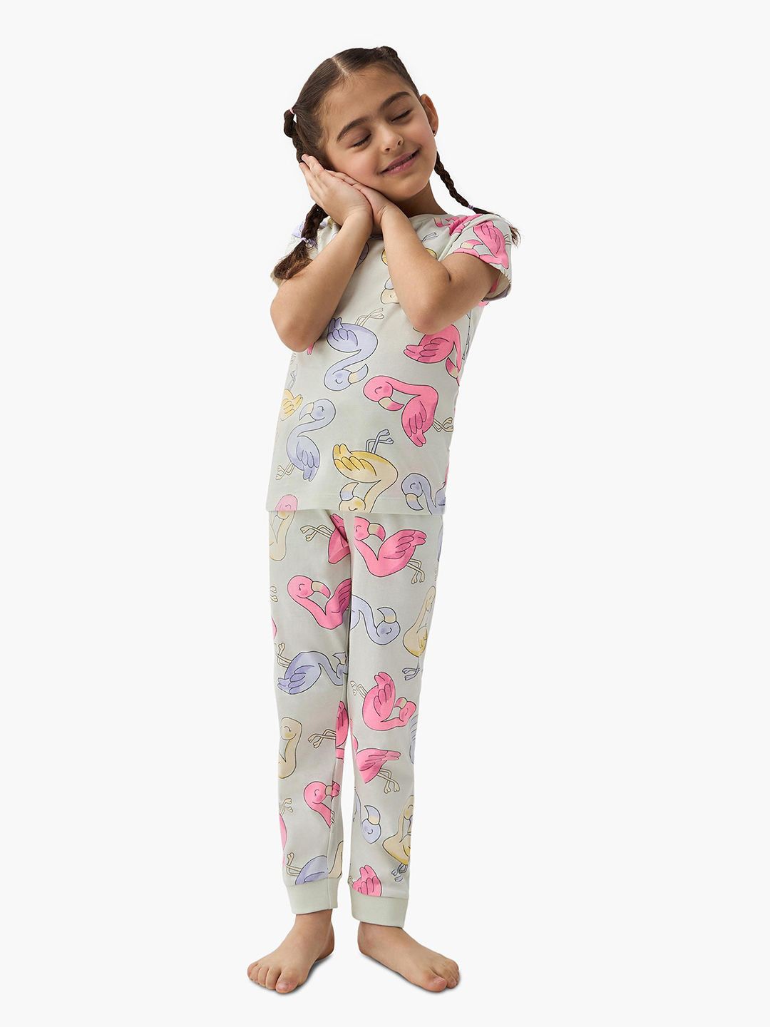 

Juniors by Babyshop Girls Printed T-shirt with Pyjamas, Green