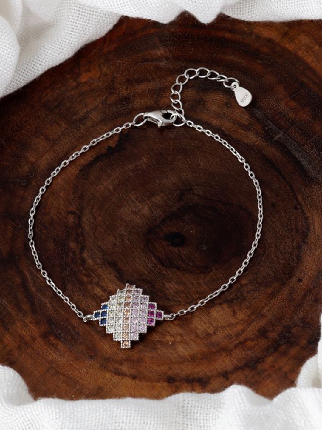 

Tuanz Silver Jewelry Women Sterling Silver Rhodium-Plated Link Bracelet