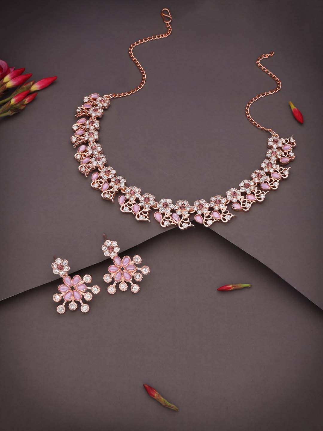

Anouk Gold-Plated Artificial Stones Studded And Beaded Necklace And Earrings