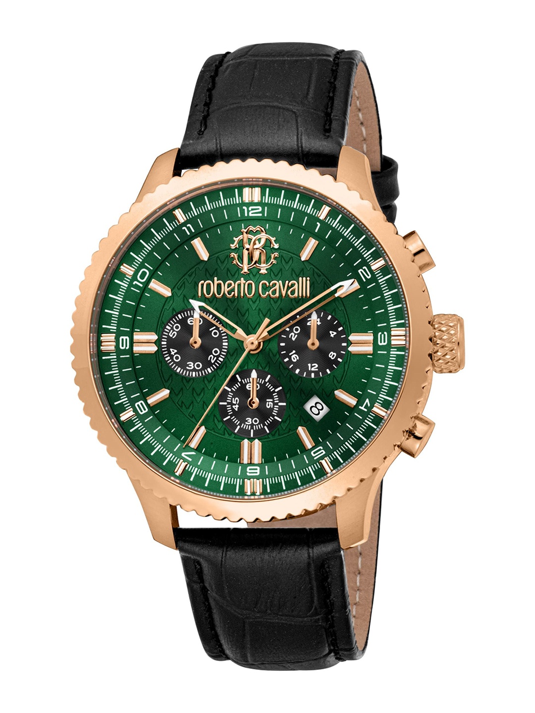 

Roberto Cavalli Men Dial & Leather Straps Analogue Automatic Watch RC5G127L0035, Black