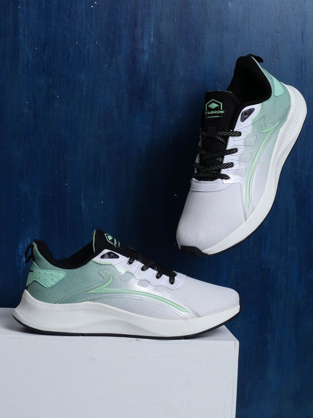 

ABROS Men Mesh Running Shoes, Off white